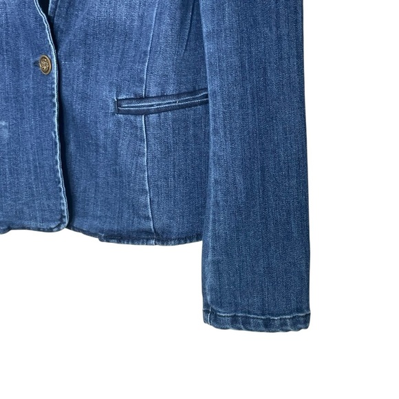 For The Republic Detailed Dark Blue Wash Denim Jacket size M - Picture 4 of 11